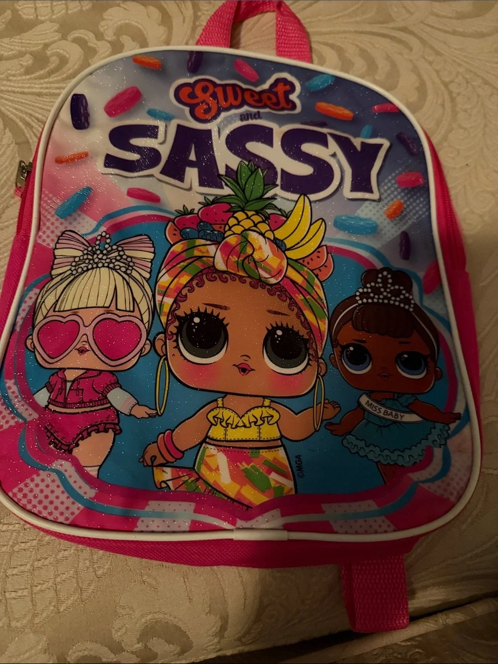 Multiples Pink Kids Backpack Set with LOL Surprise & Sassy Characters